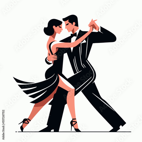 tango dance vector illustration