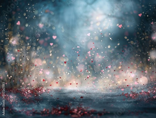 Romantic, dreamy, Valentine's heart-filled backdrop