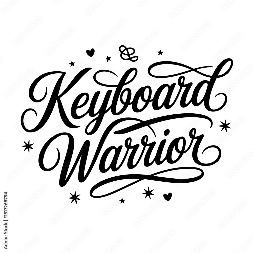 Fototapeta premium Keyboard Warrior. Gamer Quote Vector Design Isolated on White Background