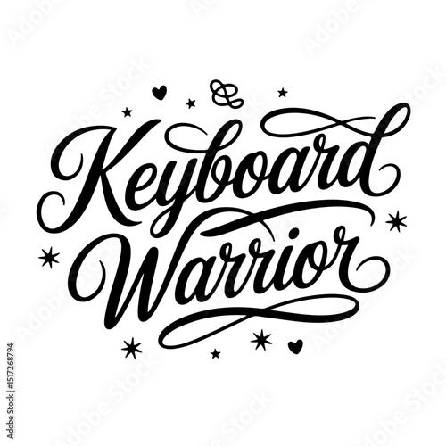 Keyboard Warrior. Gamer Quote Vector Design Isolated on White Background