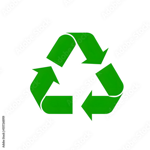 Flat vector icon of a recycling symbol, isolated background