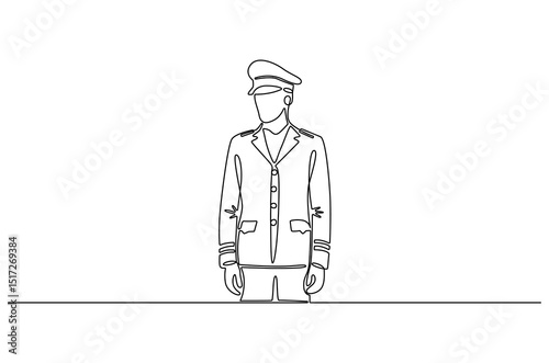 Continuous one line drawing of Sailor man. Single line drawing illustration of Seafarers. Day of the seafarer concept vector art. Doodle line illustration.