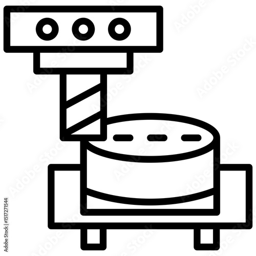 cnc machine line icon