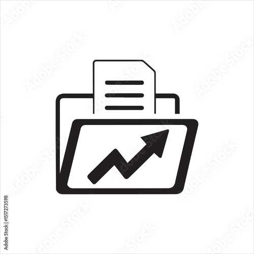 Folder Upload Vector Icon with Upward Arrow