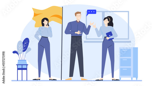 Suitable for business presentations, articles on teamwork, and office communication concepts. Ideal for websites, blogs, and social media posts.