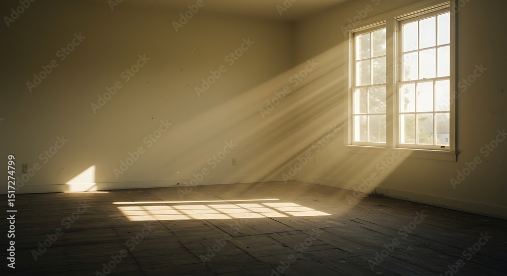 Obraz premium The sunlight crawls into that dark room through the frame
