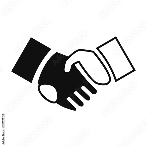 Hand Shaking Black Icon