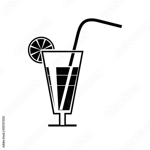 Juice Glass Icon Vector.
