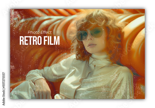 Yellow And Orange Retro Film Grunge Vintage Scratch Photo Effect