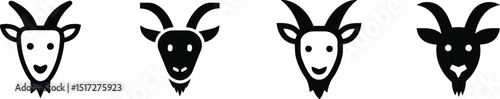 Vector Illustration of a Standing Goat in Flat Style

