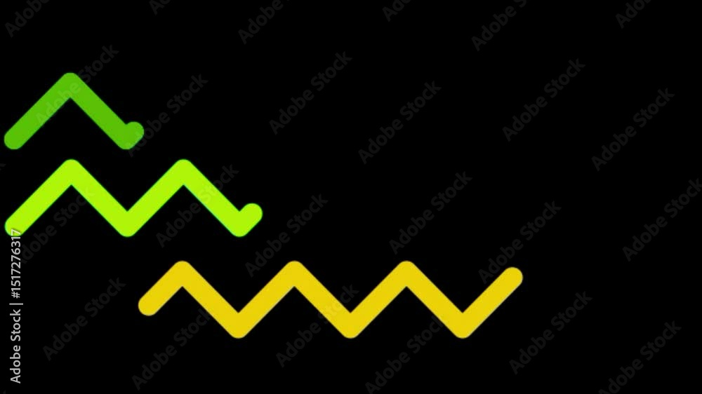 animation running zig zag in black background 4k