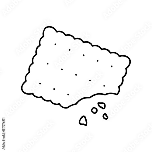 crunchy cracker outline illustration
