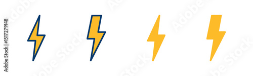 Lightning icon vector isolated on white background. Bolt icon vector. Energy and thunder electric icon