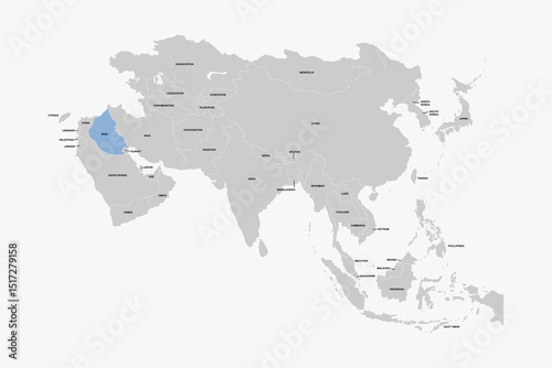 Iraq vector map, Asia map Silhouette isolated on white background. for website layouts, background,education,travel worldwide, map silhouette and earth geography