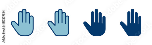 Hand icon vector isolated on white background. Hand gesture. hand stop