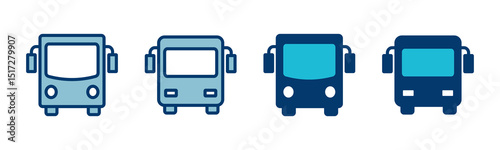 Bus Icon vector isolated on white background. Black bus vector icon