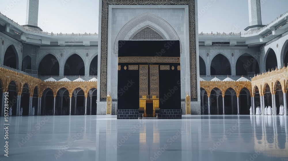 Fototapeta premium Grand mosque courtyard with the black stone