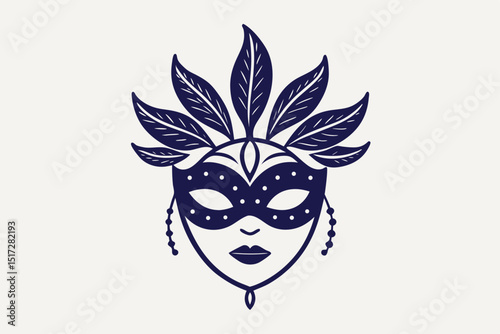 carnival mask on white background