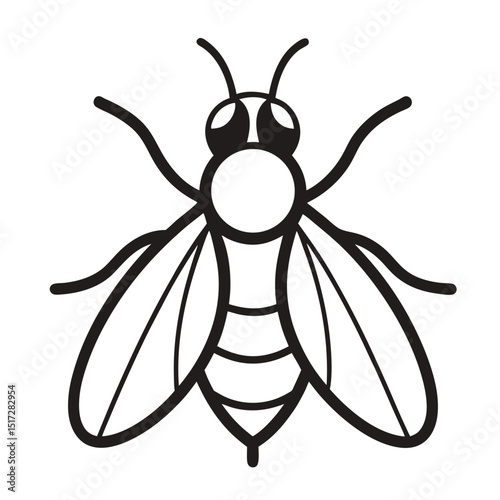 frut fly vector illustration of a funny flying insect or a cute happy bee