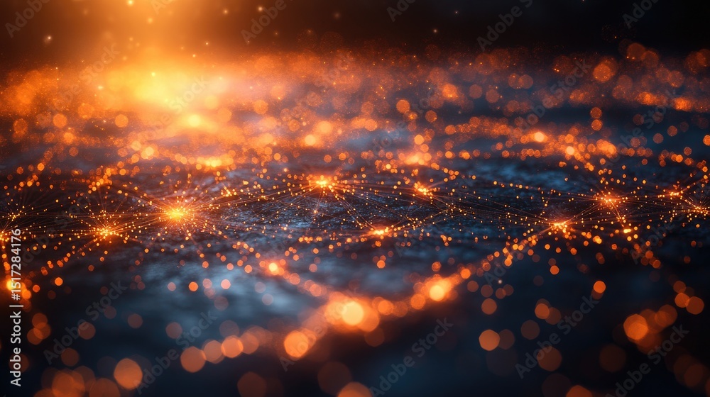 Fototapeta premium Abstract fiery cityscape