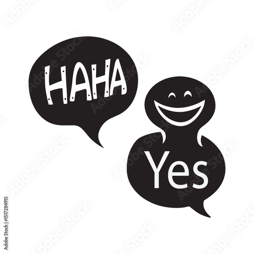 Happy Haha Yes Joyful Illustration