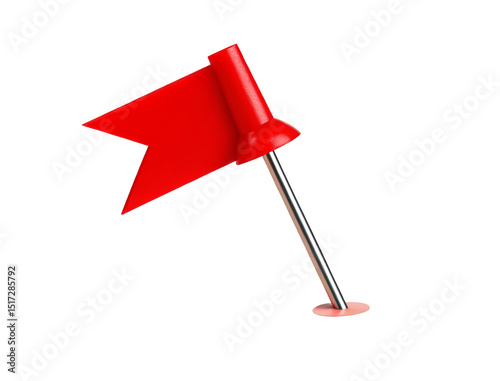 A single red flag with a silver pole on a black background in a digital rendering image style