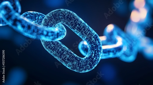 Digital chain link with intricate details.