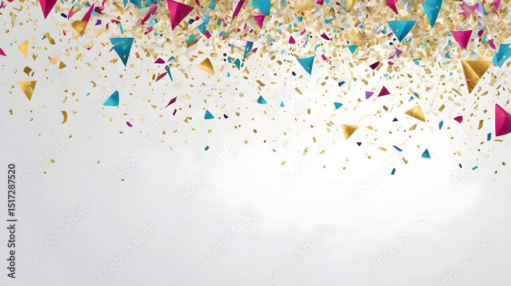 Fototapeta premium Colorful Confetti Explosion on Transparent Background