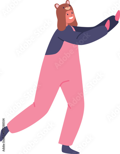 Happy girl kid seasonal fun