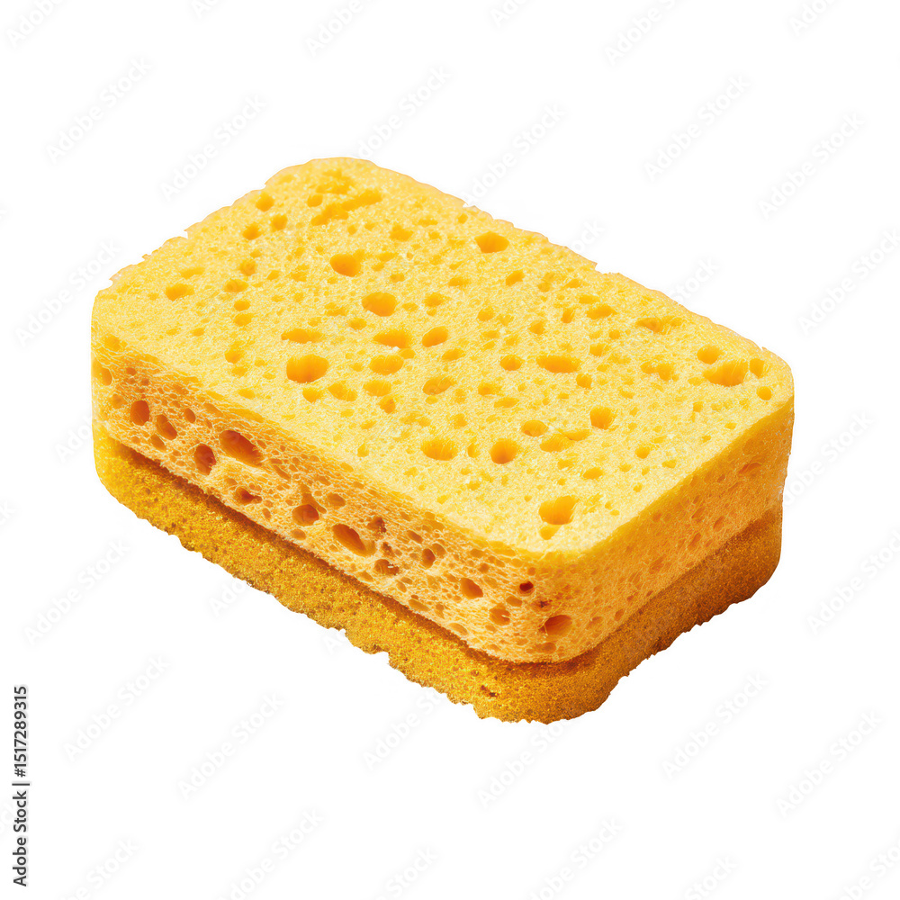 Yellow cleaning sponge isolated on transparent background Yellow cleaning sponge isolated on transparent background