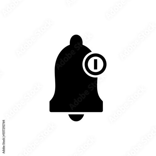 Bell icon symbol for apps and websites. Notification sign and symbol for web site design
