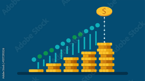 Binary Stream A flowing stream of binary code that transforms into a stack of coins representing the conversion of computing power into currency through mining.