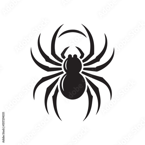 spider silhouette, editable vector image