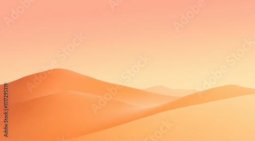 Soft, peach-toned hills gently undulate under a pale, warm sunset sky.  Minimalist, serene landscape