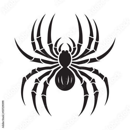 spider silhouette, editable vector image