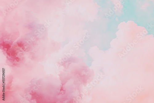 Wallpaper Mural Pastel dreamy sky with pink clouds Torontodigital.ca