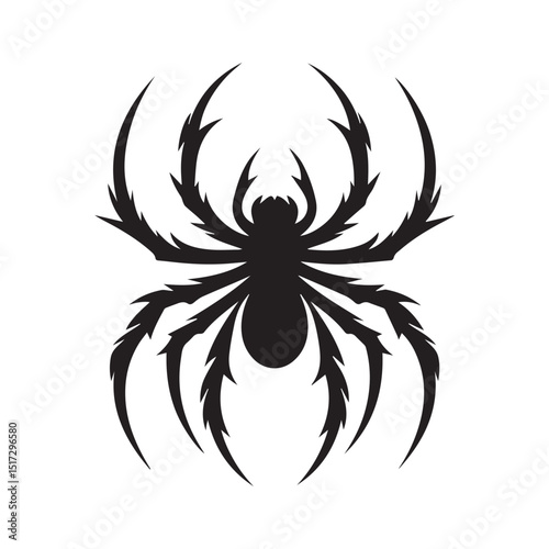 spider silhouette, editable vector image