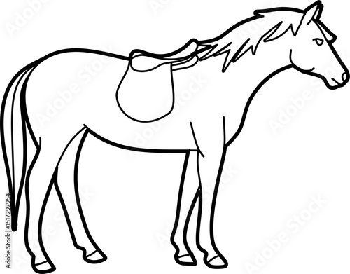 Polo pony outline vector