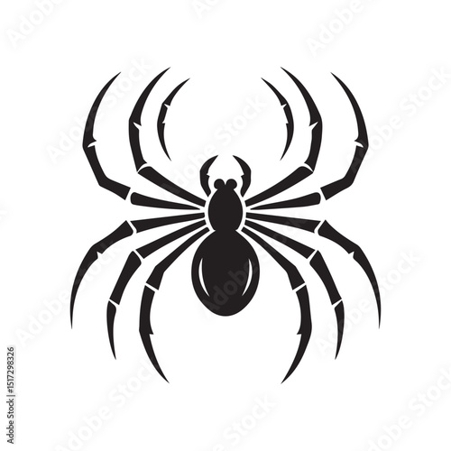 spider silhouette, editable vector image