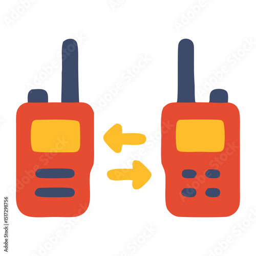 Twoway communication with walkie talkies. Ideal for communication, teamwork, technology, radio, devices, connectivity, emergency response, and outdoor activities.