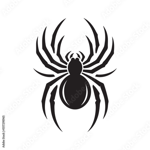 spider silhouette, editable vector image