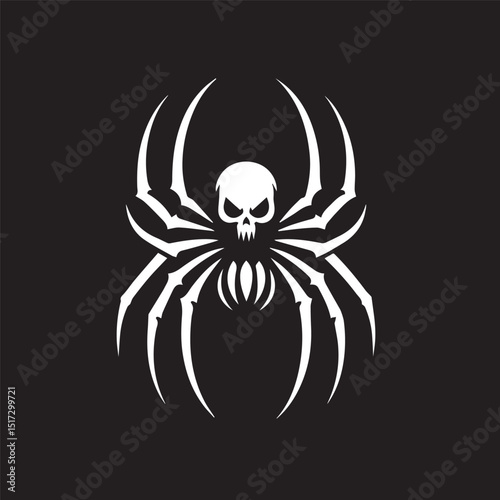 spider silhouette, editable vector image