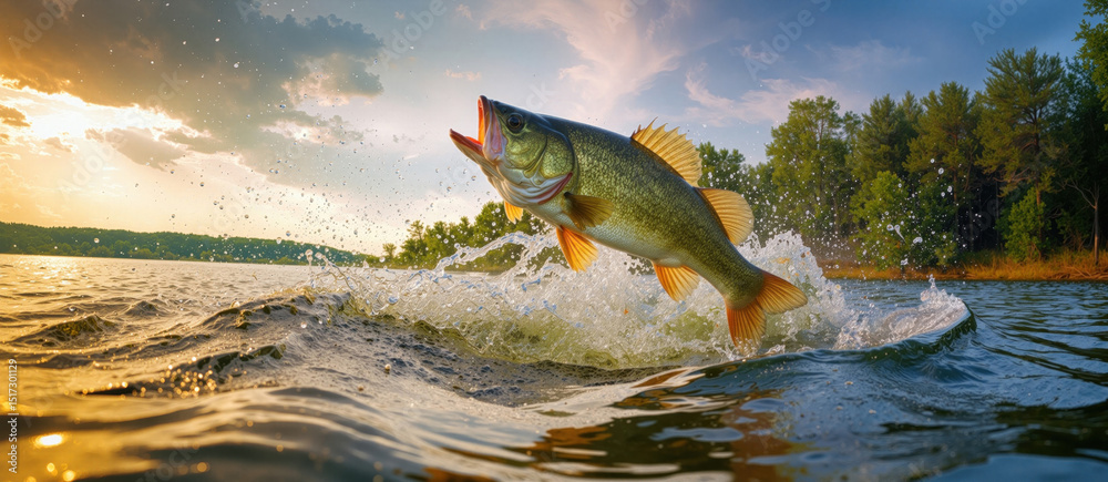 Obraz premium Largemouth Bass created with Generative AI Technology, ai, generative