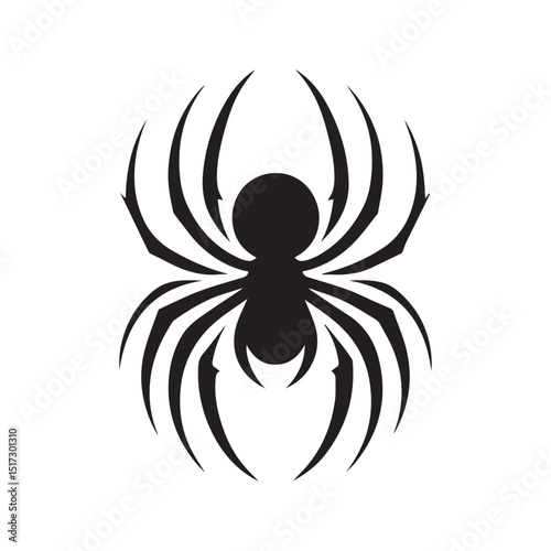 spider silhouette, editable vector image