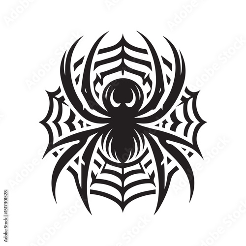 spider silhouette, editable vector image
