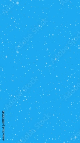 Background with snowflakes. Animated snowflakes. Falling snow. Blue Christmas background with snow. Winter background. Vertical video with snowflakes. Snowfall.