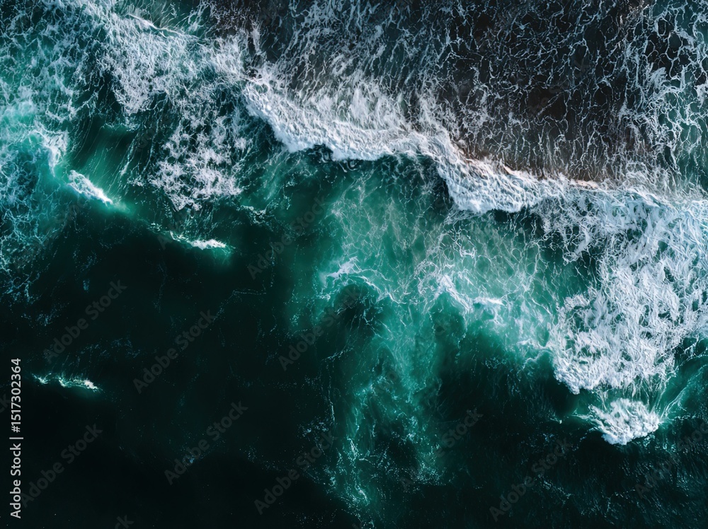 Obraz premium Top view dynamic blue water surface background: Swimming pool ripples blend with ocean waves under sparkling sunlight reflections. Abstract liquid texture for web design, advertising and digital