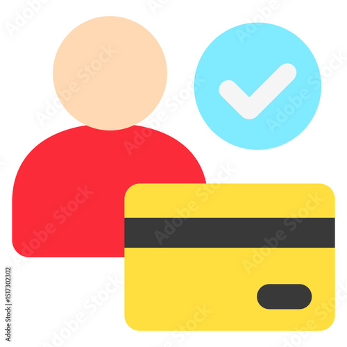 Card Info flat color, mini illustration icon. use for modern concept, print, UI, UX kit, web and app development. Vector related to account management, ecommerce, banking and finance.