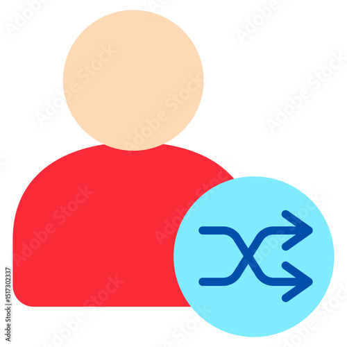 Change Role flat color, mini illustration icon. use for modern concept, print, UI, UX kit, web and app development. Vector related to account management, ecommerce, banking and finance.