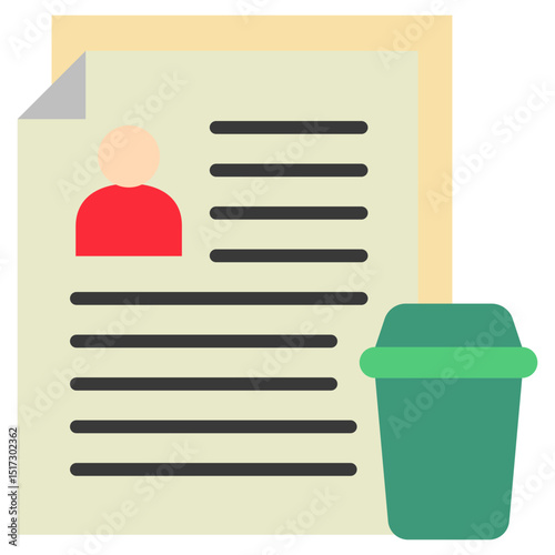 Clear Data flat color, mini illustration icon. use for modern concept, print, UI, UX kit, web and app development. Vector related to account management, ecommerce, banking and finance.